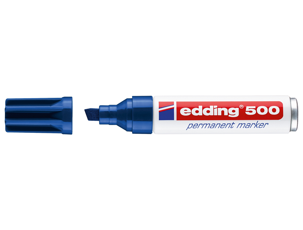 ROTULADOR EDDING MARCADOR PERMANENTE 500 AZUL PUNTA BISELADA 7 MM RECARGABLE