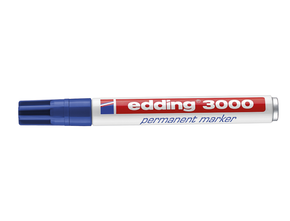 ROTULADOR EDDING MARCADOR PERMANENTE 3000 AZUL PUNTA REDONDA 1,5-3 MM RECARGABLE
