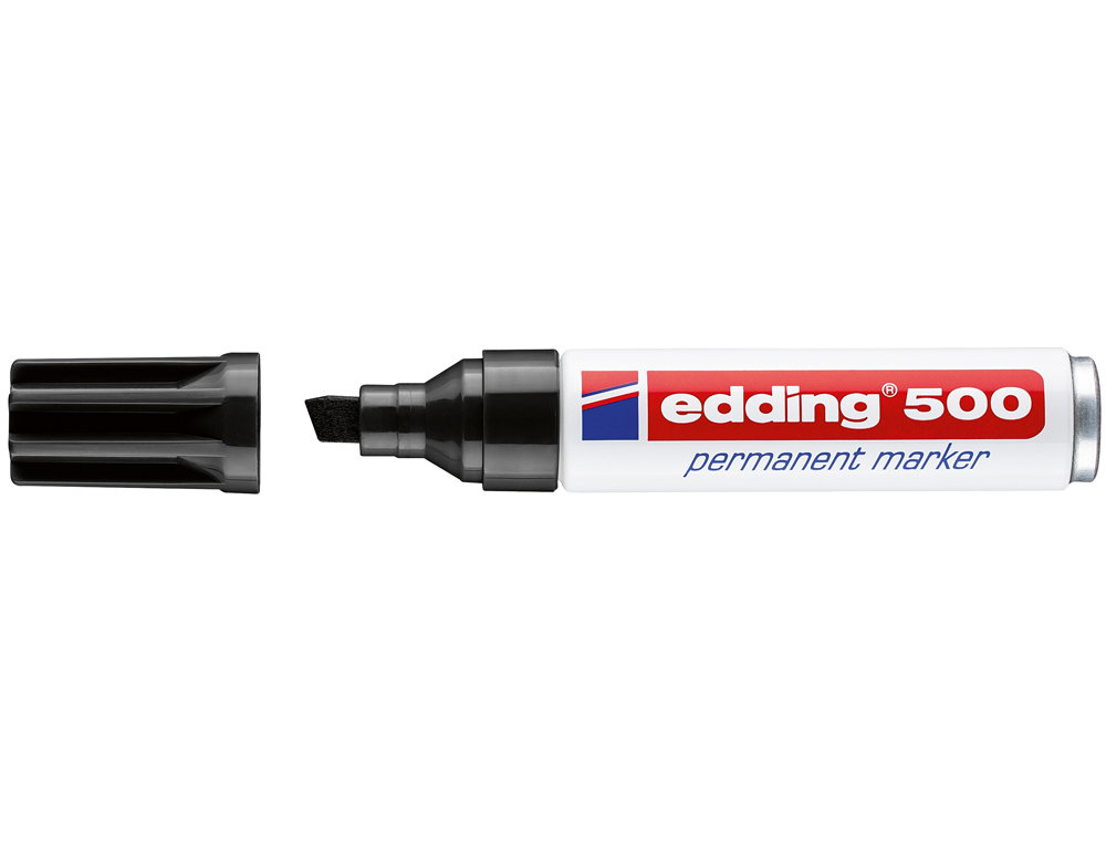 ROTULADOR EDDING MARCADOR PERMANENTE 500 NEGRO PUNTA BISELADA 7 MM RECARGABLE