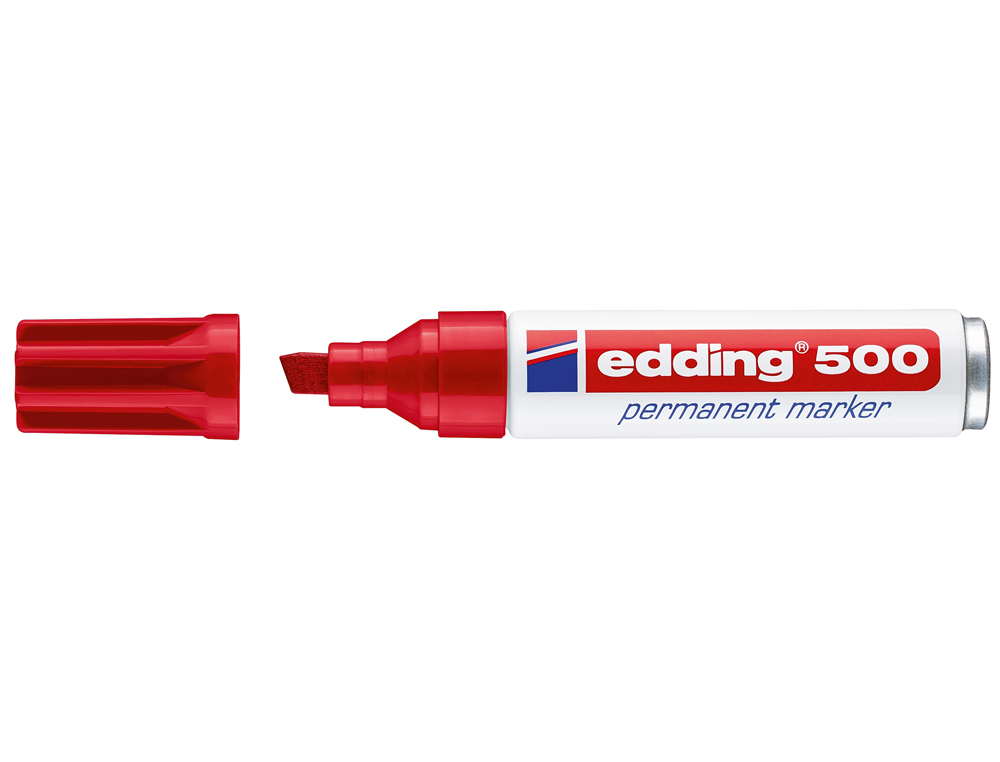ROTULADOR EDDING MARCADOR PERMANENTE 500 ROJO PUNTA BISELADA 7 MM
