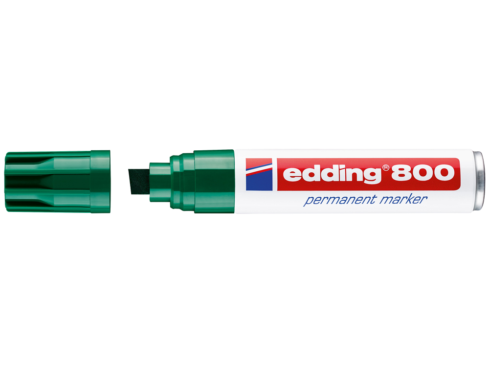ROTULADOR EDDING MARCADOR PERMANENTE 800 VERDE PUNTA BISELADA 12 MM RECARGABLE