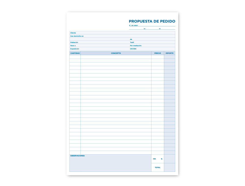 TALONARIO LIDERPAPEL PEDIDOS FOLIO ORIGINAL 125