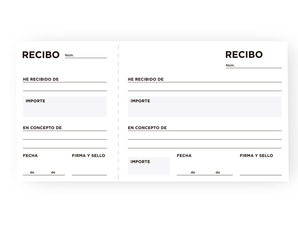 TALONARIO LIDERPAPEL RECIBOS TRES EN FOLIO APAISADO