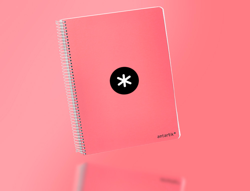 CUADERNO ESPIRAL ANTARTIK A4 MICRO TAPA DURA 80 H 100 GR CUADRO 5MM SIN BANDAS 4 TALADROS COLOR CORAL