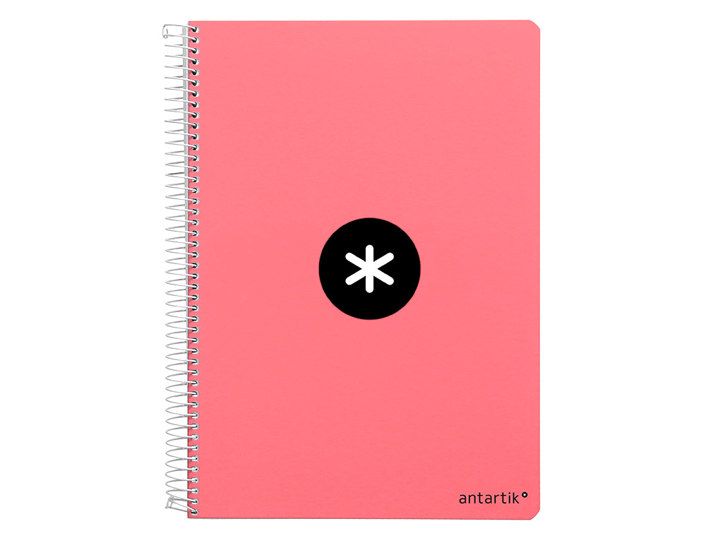CUADERNO ESPIRAL ANTARTIK A4 MICRO TAPA DURA 80 H 100 GR CUADRO 5MM SIN BANDAS 4 TALADROS COLOR CORAL