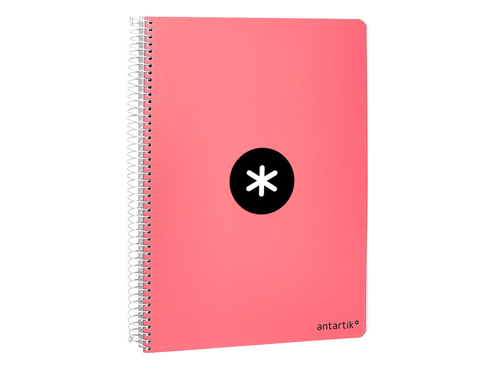 CUADERNO ESPIRAL ANTARTIK A4 MICRO TAPA DURA 80 H 100 GR CUADRO 5MM SIN BANDAS 4 TALADROS COLOR CORAL