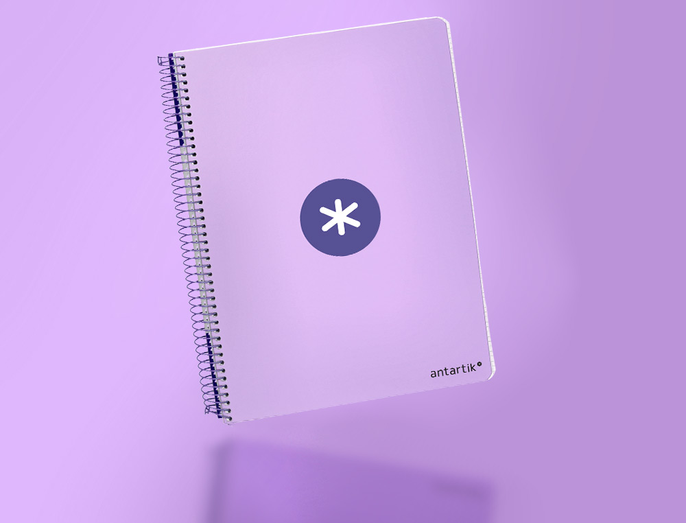 CUADERNO ESPIRAL ANTARTIK A4 MICRO TAPA DURA 80H 100 GR CUADRO 5 MM SIN BANDAS 4 TALADROS COLOR LAVANDA