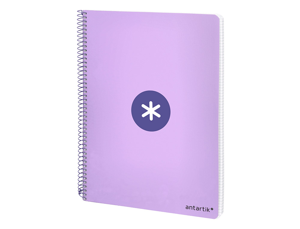 CUADERNO ESPIRAL ANTARTIK A4 MICRO TAPA DURA 80H 100 GR CUADRO 5 MM SIN BANDAS 4 TALADROS COLOR LAVANDA