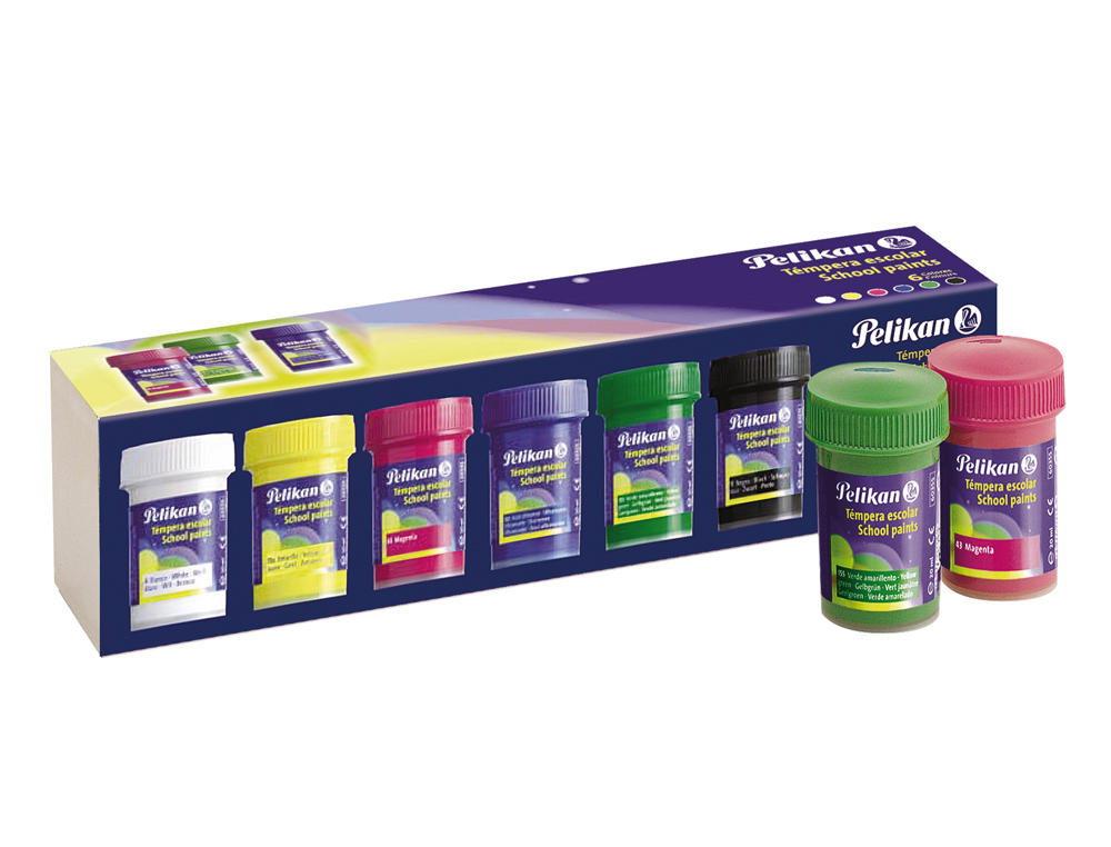 TEMPERA PELIKAN ESCOLAR 25 ML CAJA 6 COLORES SURTIDOS
