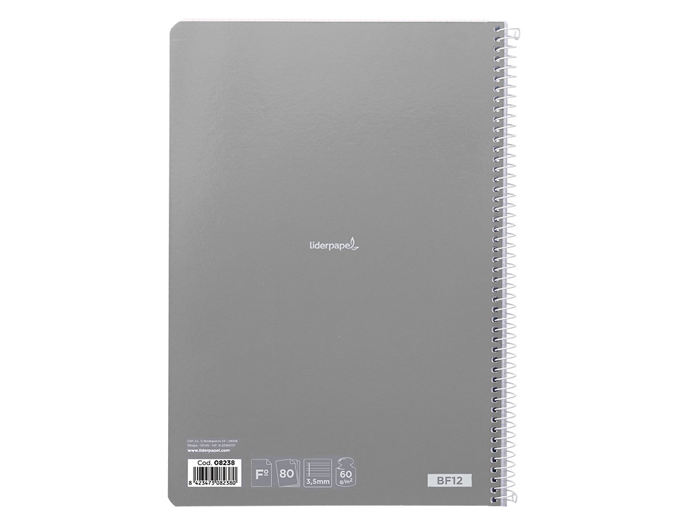 CUADERNO ESPIRAL LIDERPAPEL FOLIO SMART TAPA BLANDA 80H 60GR PAUTA 3,5MM CON MARGEN COLORES SURTIDOS