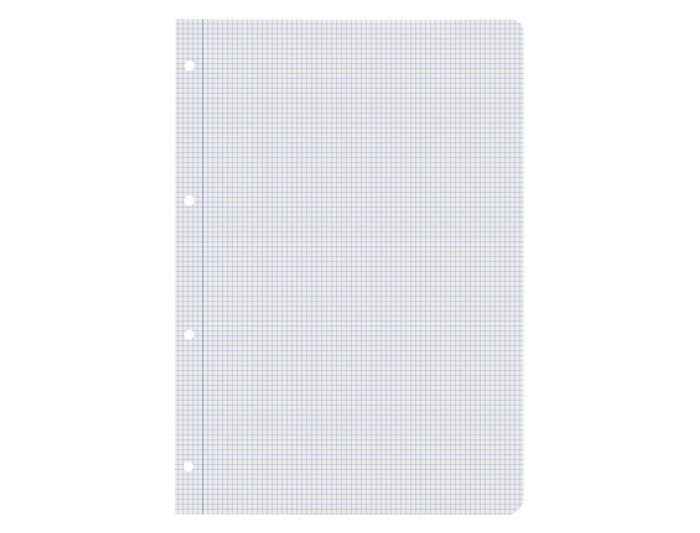 RECAMBIO LIDERPAPEL A4 100 HOJAS 60G/M2 CUADRO 3 MM CON MARGEN 4 TALADROS