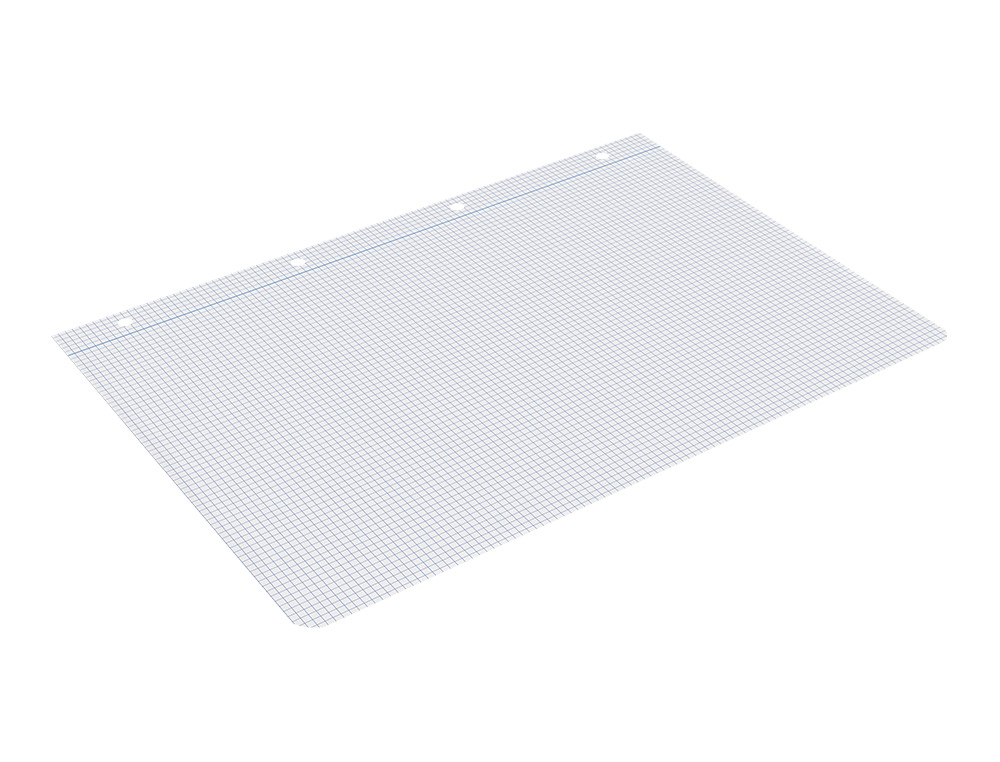RECAMBIO LIDERPAPEL A4 100 HOJAS 60G/M2 CUADRO 3 MM CON MARGEN 4 TALADROS