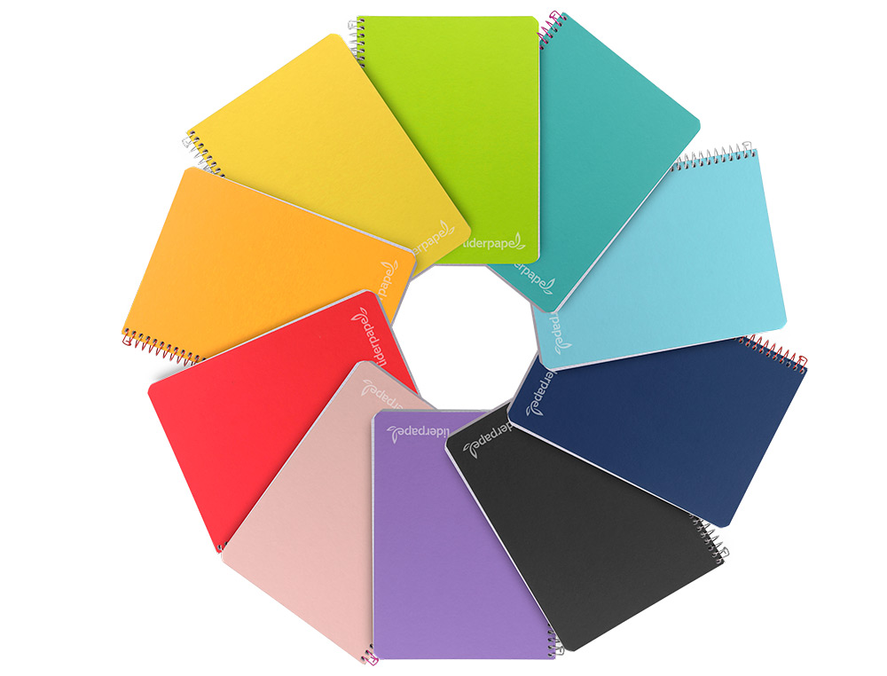 CUADERNO ESPIRAL LIDERPAPEL CUARTO WITTY TAPA DURA 80H 75GR PAUTA ANCHA 3,5MM CON MARGEN COLORES SURTIDOS