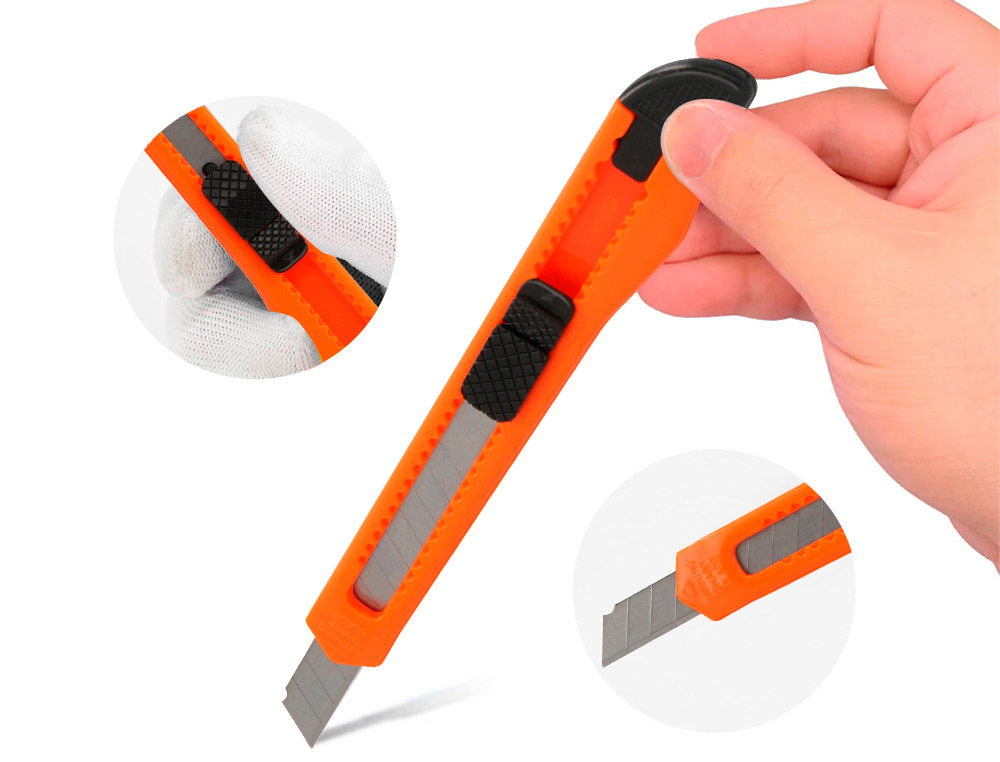 CUTER Q-CONNECT PLASTICO ESTRECHO CUCHILLA 9 MM XD-05 BLISTER 1 UNIDAD