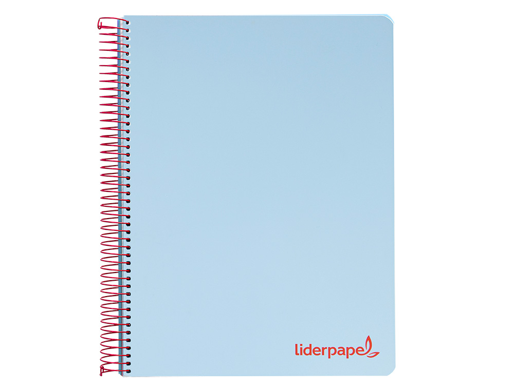 CUADERNO ESPIRAL LIDERPAPEL A4 MICRO WONDER TAPA PLASTICO 120H 90GR CUADRO 5MM 5 BANDA 4 TALADROS COLOR CELESTE