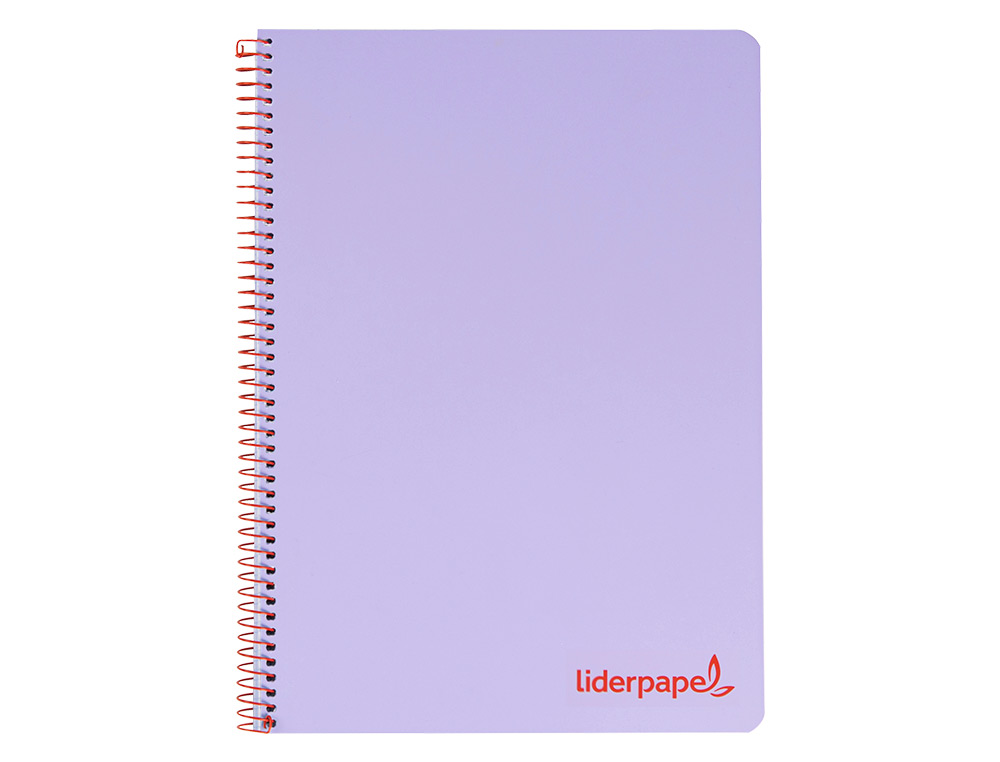 CUADERNO ESPIRAL LIDERPAPEL A4 WONDER TAPA PLASTICO 80H 90GR CUADRO 4MM CON MARGEN COLOR VIOLETA