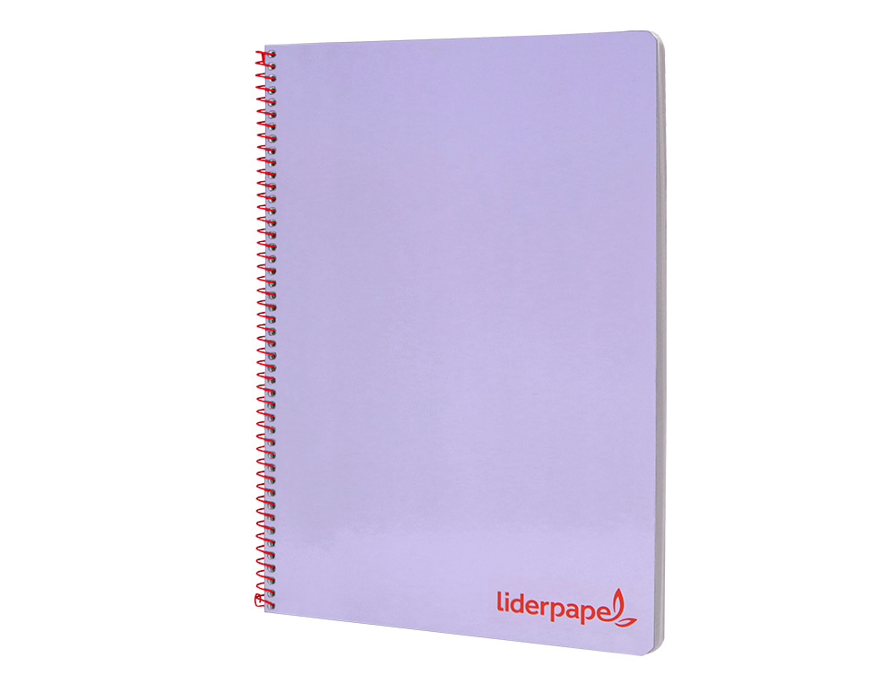 CUADERNO ESPIRAL LIDERPAPEL A4 WONDER TAPA PLASTICO 80H 90GR CUADRO 4MM CON MARGEN COLOR VIOLETA