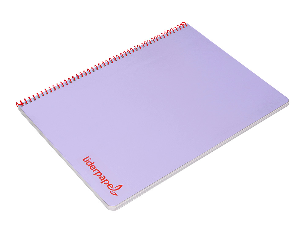 CUADERNO ESPIRAL LIDERPAPEL A4 WONDER TAPA PLASTICO 80H 90GR CUADRO 4MM CON MARGEN COLOR VIOLETA