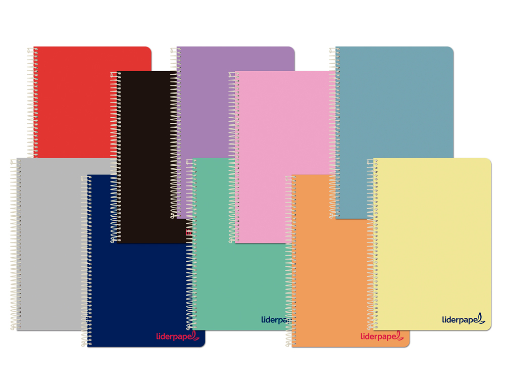CUADERNO ESPIRAL LIDERPAPEL A5 WONDER TAPA PLASTICO 80H 90G RAYADO Nº46 COLORES SURTIDOS