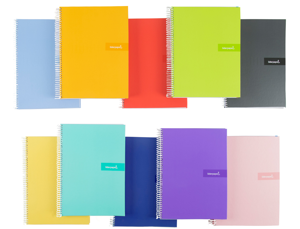 CUADERNO ESPIRAL LIDERPAPEL A5 CRAFTY TAPA FORRADA 80H 90 GR PAUTA ESTRECHA 2,5MM CON MARGEN COLORES SURTIDOS