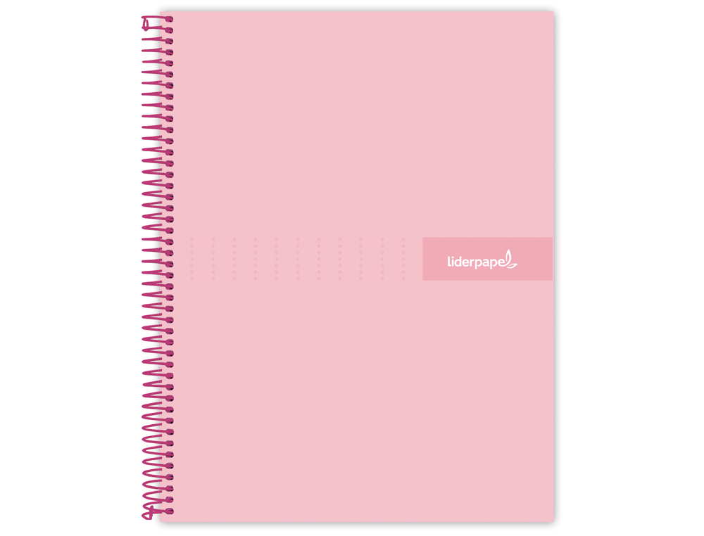 CUADERNO ESPIRAL LIDERPAPEL A5 MICRO CRAFTY TAPA FORRADA 120H 90 GR CUADRO 5MM 5 BANDAS6 TALADROS COLOR ROSA