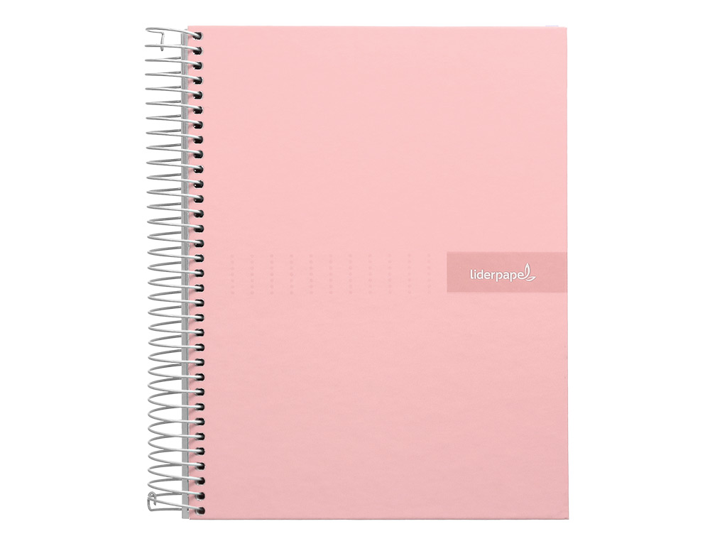 CUADERNO ESPIRAL LIDERPAPEL A5 MICRO CRAFTY TAPA FORRADA 120H 90 GR CUADRO 5MM 5 BANDAS6 TALADROS COLOR ROSA