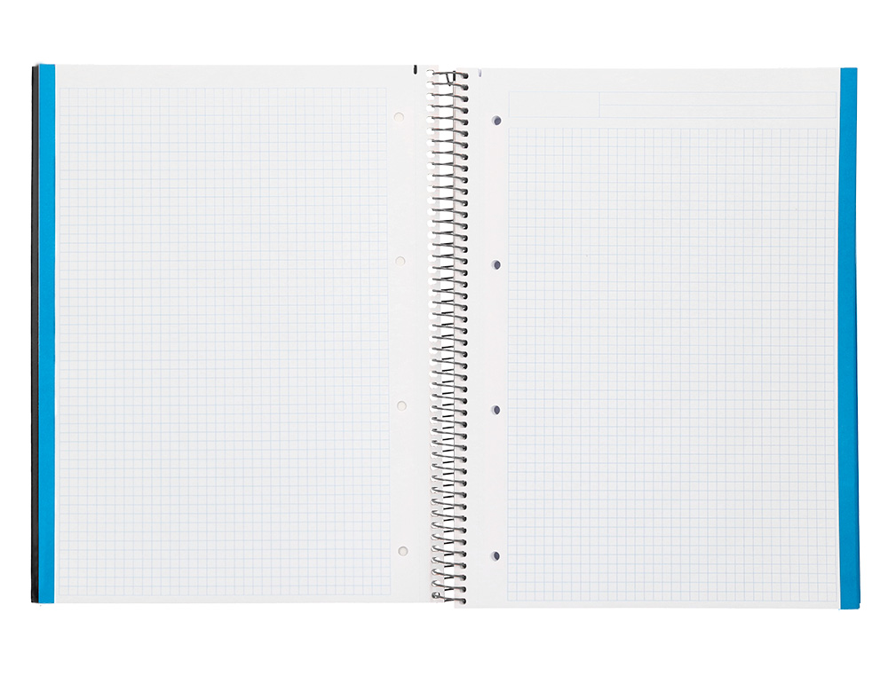 CUADERNO ESPIRAL LIDERPAPEL A4 MICRO JOLLY TAPA FORRADA 140H 75 GR CUADRO 5MM 5 BANDAS 4 TALADROS COLOR NEGRO