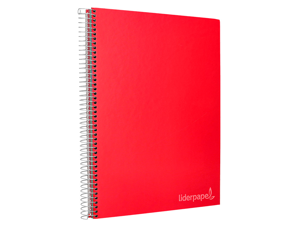 CUADERNO ESPIRAL LIDERPAPEL A4 MICRO JOLLY TAPA FORRADA 140H 75 GR LISO 5 BANDAS 4 TALADROS COLORES SURTIDOS