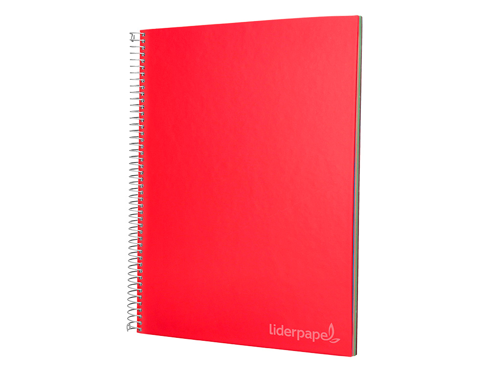 CUADERNO ESPIRAL LIDERPAPEL A4 MICRO JOLLY TAPA FORRADA 140H 75 GR LISO 5 BANDAS 4 TALADROS COLORES SURTIDOS