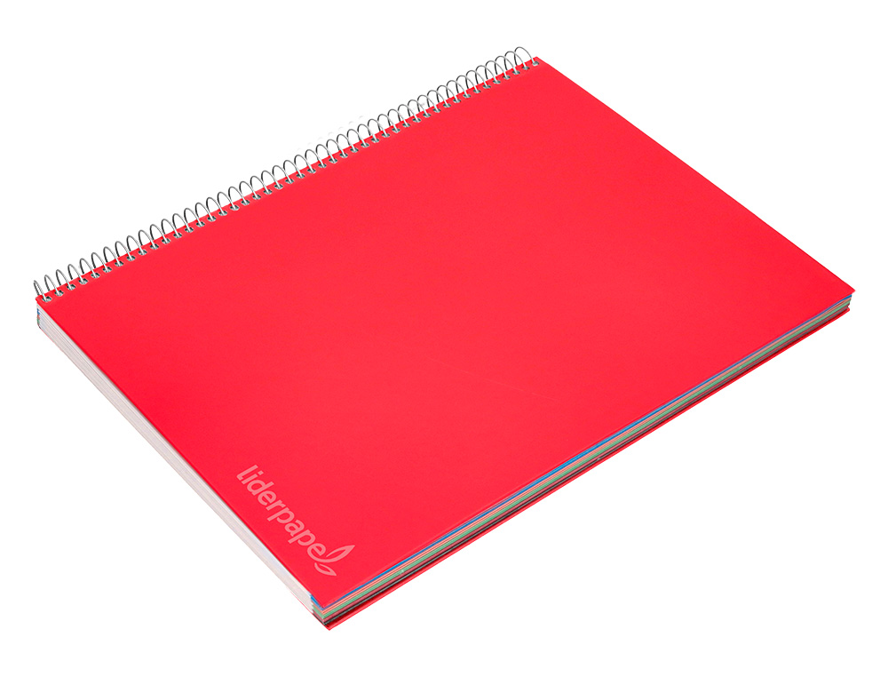 CUADERNO ESPIRAL LIDERPAPEL A4 MICRO JOLLY TAPA FORRADA 140H 75 GR LISO 5 BANDAS 4 TALADROS COLORES SURTIDOS