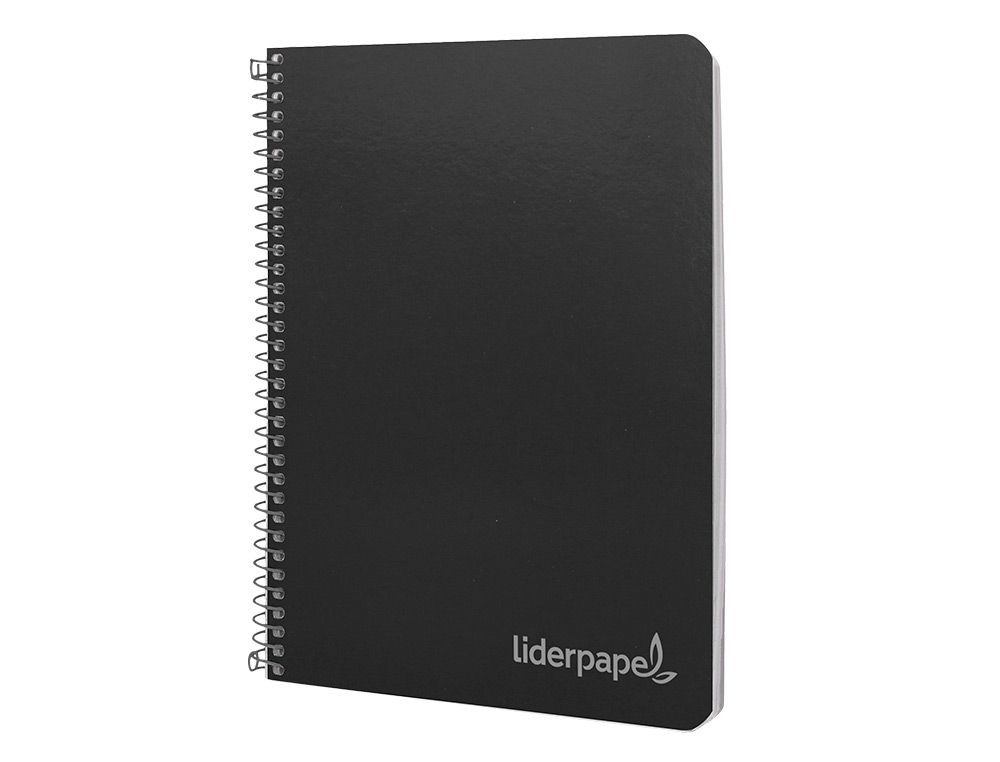 CUADERNO ESPIRAL LIDERPAPEL CUARTO WITTY TAPA DURA 80H 75GR CUADRO 4MM CON MARGEN COLOR NEGRO