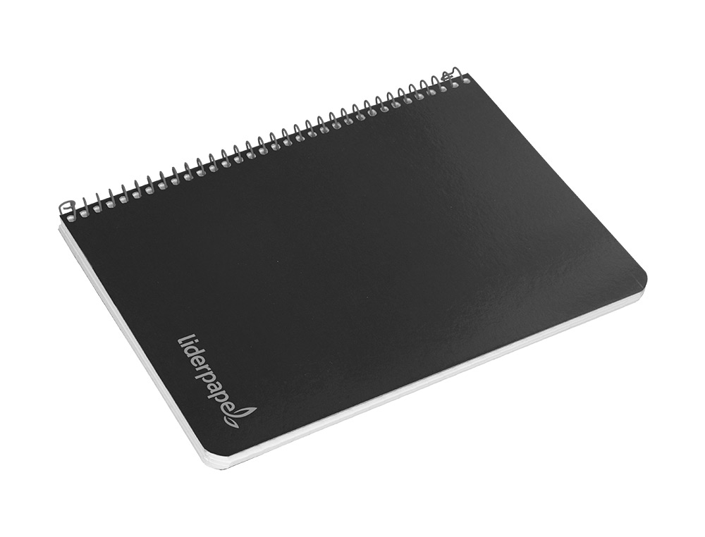 CUADERNO ESPIRAL LIDERPAPEL CUARTO WITTY TAPA DURA 80H 75GR CUADRO 4MM CON MARGEN COLOR NEGRO