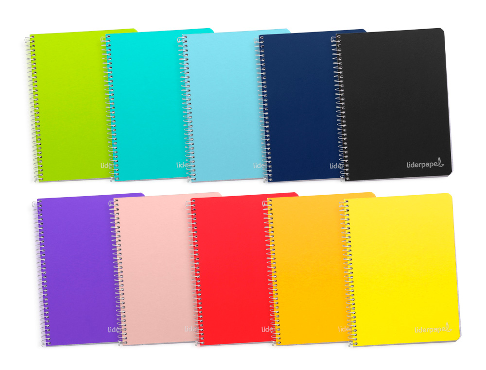CUADERNO ESPIRAL LIDERPAPEL FOLIO WITTY TAPA DURA 80H 75GR PAUTA 2,5MM CON MARGEN COLORES SURTIDOS