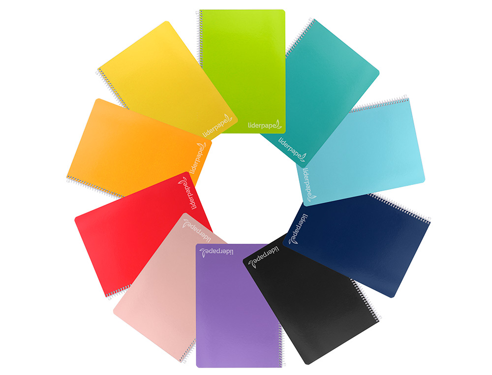CUADERNO ESPIRAL LIDERPAPEL FOLIO WITTY TAPA DURA 80H 75GR PAUTA 2,5MM CON MARGEN COLORES SURTIDOS