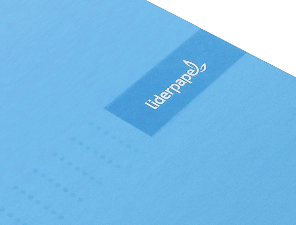 CUADERNO ESPIRAL LIDERPAPEL A4 CRAFTY TAPA FORRADA 80H 90GR CUADRO 4MM CON MARGEN COLOR CELESTE
