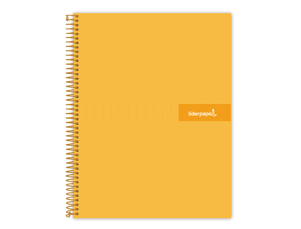 CUADERNO ESPIRAL LIDERPAPEL A4 CRAFTY TAPA FORRADA 80H 90 GR CUADRO 4MM CON MARGEN COLOR NARANJA