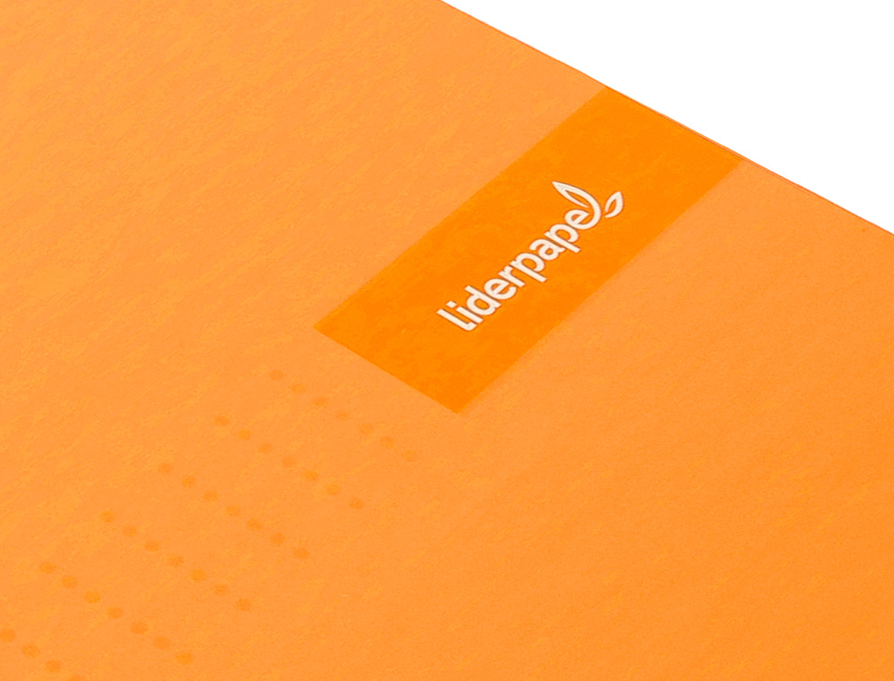 CUADERNO ESPIRAL LIDERPAPEL A4 CRAFTY TAPA FORRADA 80H 90 GR CUADRO 4MM CON MARGEN COLOR NARANJA
