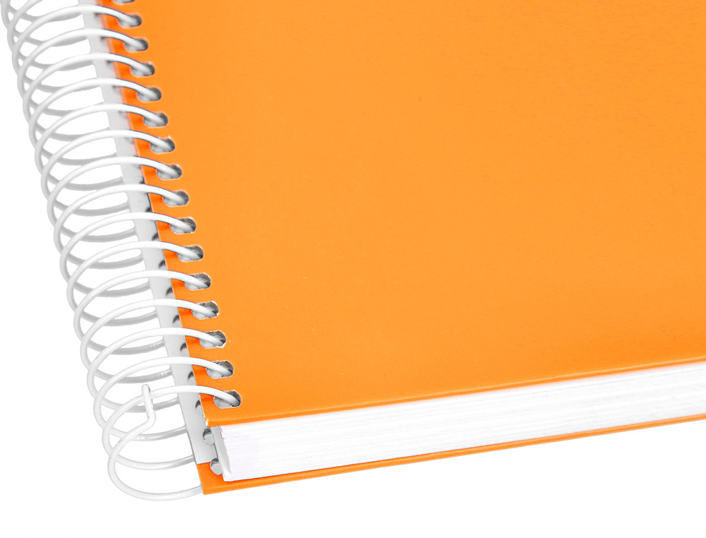 CUADERNO ESPIRAL LIDERPAPEL A4 CRAFTY TAPA FORRADA 80H 90 GR CUADRO 4MM CON MARGEN COLOR NARANJA