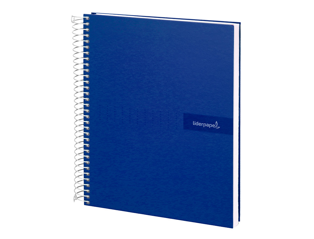 CUADERNO ESPIRAL LIDERPAPEL A4 CRAFTY TAPA FORRADA 80H 90GR CUADRO 4MM CON MARGEN COLOR AZUL MARINO