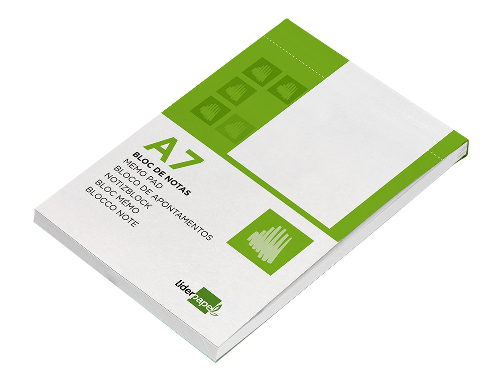 BLOC NOTAS LIDERPAPEL LISO A7 80 HOJAS 60G/M2 PERFORADO