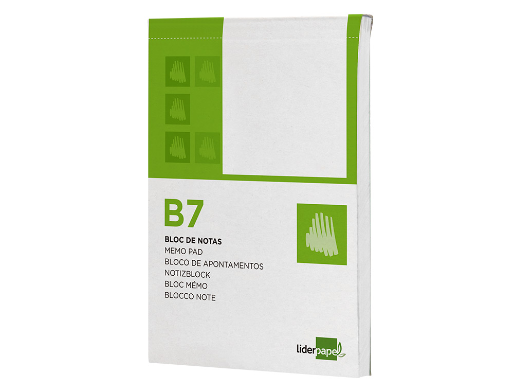 BLOC NOTAS LIDERPAPEL LISO B7 80 HOJAS 60G/M2 PERFORADO