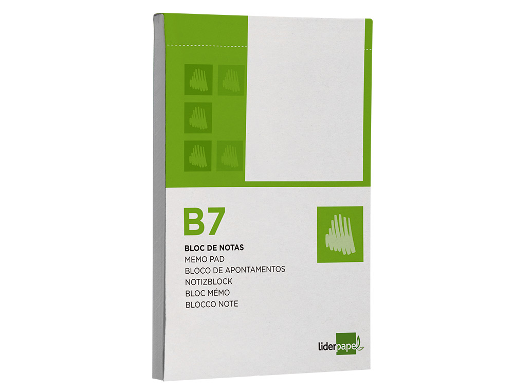 BLOC NOTAS LIDERPAPEL LISO B7 80 HOJAS 60G/M2 PERFORADO