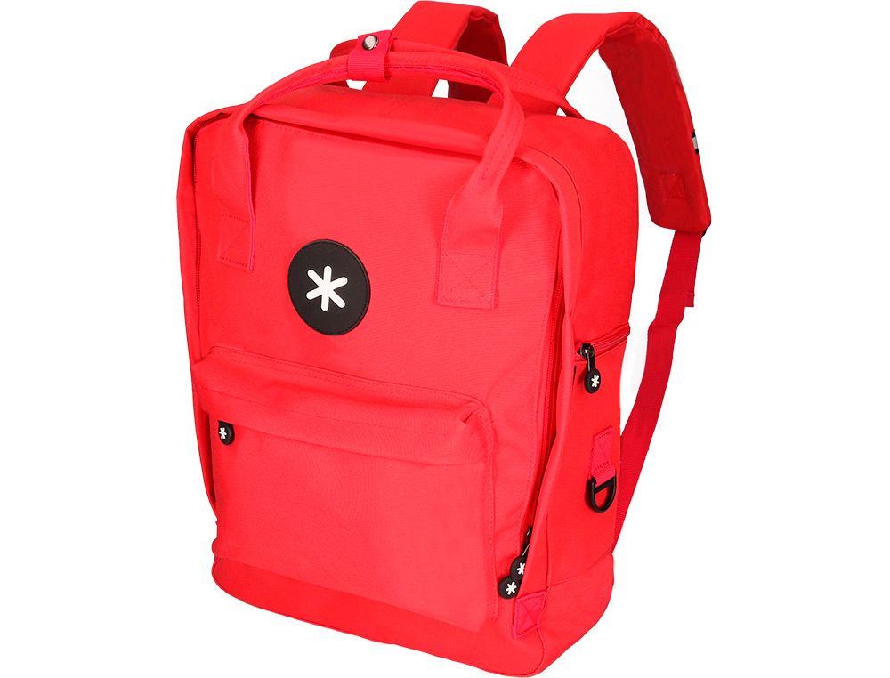 MOCHILA ANTARTIK 2 ASAS Y BOLSILLOS EXTERIORES COLOR ROJO 300X115X390 MM