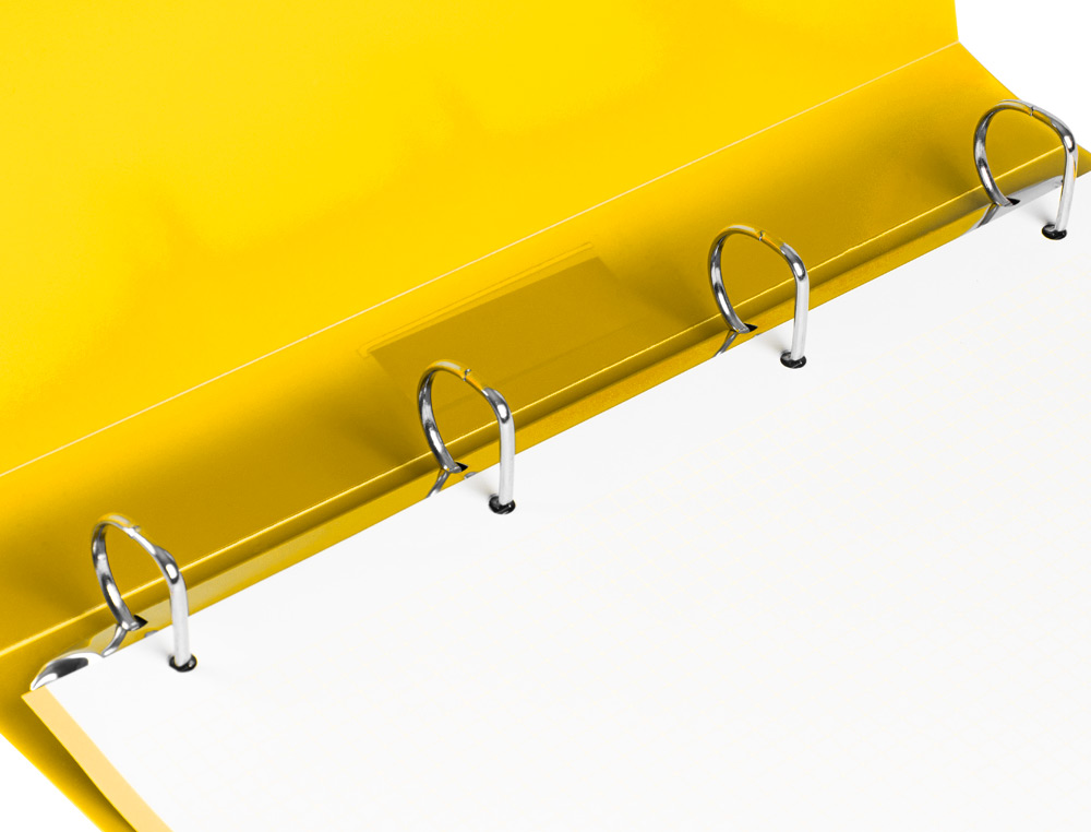 CARPETA LIDERPAPEL 4 ANILLAS 25 MM MIXTAS POLIPROPILENO DIN A4 AMARILLO FLUOR OPACO