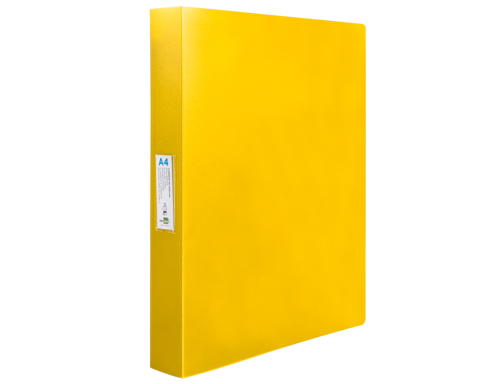 CARPETA LIDERPAPEL 4 ANILLAS 25 MM MIXTAS POLIPROPILENO DIN A4 AMARILLO FLUOR OPACO