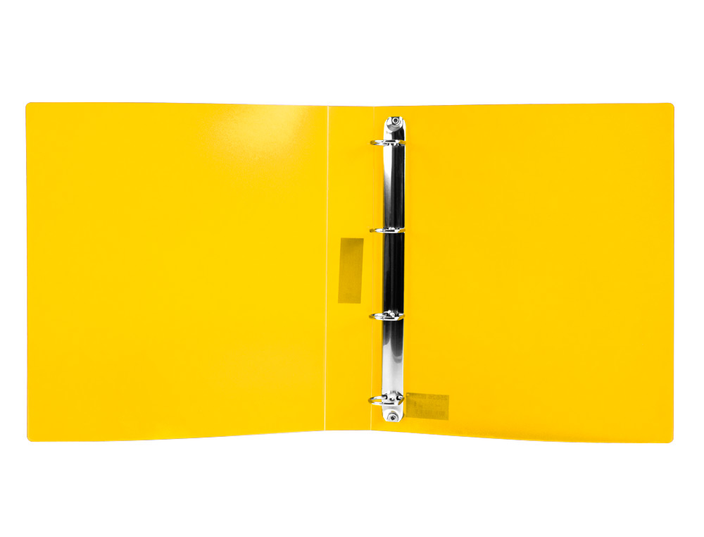 CARPETA LIDERPAPEL 4 ANILLAS 25 MM MIXTAS POLIPROPILENO DIN A4 AMARILLO FLUOR OPACO