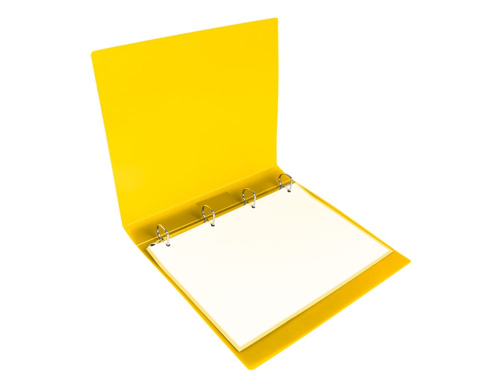 CARPETA LIDERPAPEL 4 ANILLAS 25 MM MIXTAS POLIPROPILENO DIN A4 AMARILLO FLUOR OPACO