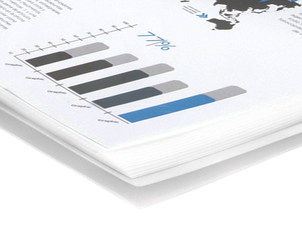 CARPETA LIDERPAPEL ESCAPARATE CON ESPIRAL 20 FUNDAS POLIPROPILENO DIN A5 TRANSPARENTE