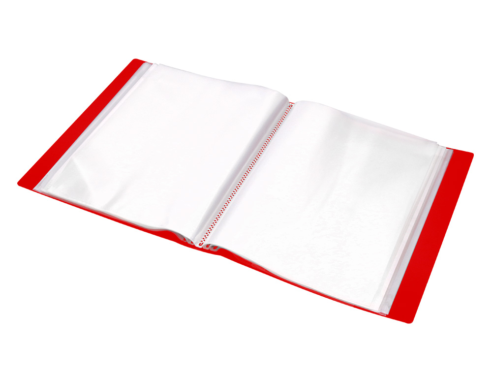 CARPETA LIDERPAPEL PERSONALIZA 100 FUNDAS POLIPROPILENODIN A4 ROJO TRANSLUCIDO CON CAJETIN
