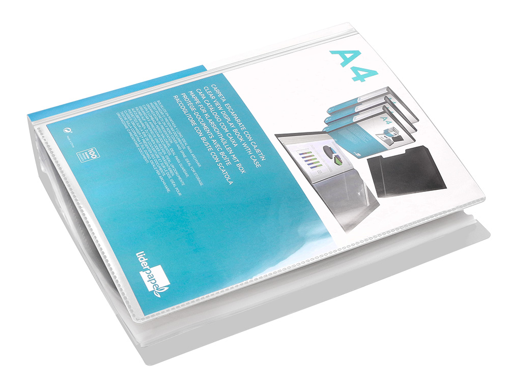 CARPETA LIDERPAPEL PERSONALIZA 100 FUNDAS POLIPROPILENODIN A4 TRANSPARENTE CON CAJETIN